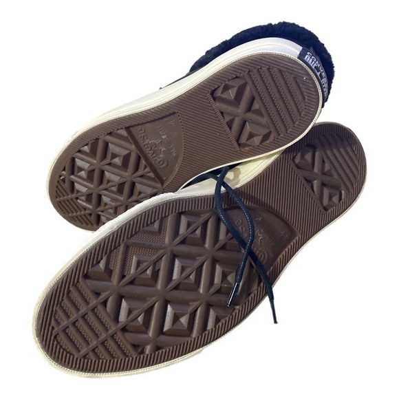 Leather Converse One Star Platform Shearling Collar Women’s 6 1/2 Black Go… - Picture 4 of 9